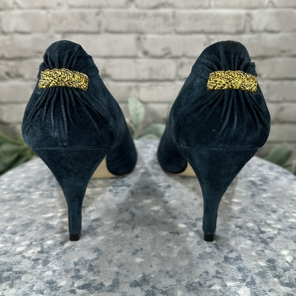 Carriage Court Navy Blue Suede Pointed Toe 3” Dress Heels Women’s 7.5B💙NWOT💙 - Picture 6 of 11